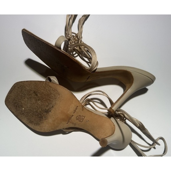 Martinez Valero Tan Strap Up Heels Vintage Sz 6 - Picture 4 of 6